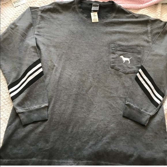 VS PINK CAMPUS LONG SLEEVE TEE SZ M - Picture 2 of 6